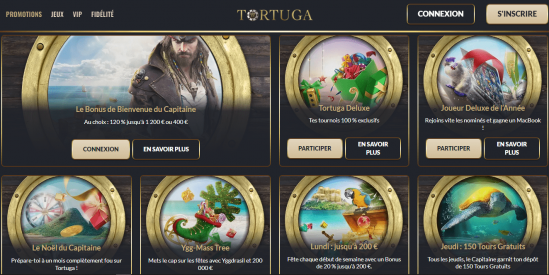 Bonus du casino Tortuga
